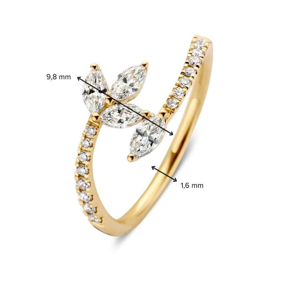Ring Poppy 0,57 crt. geelgoud
