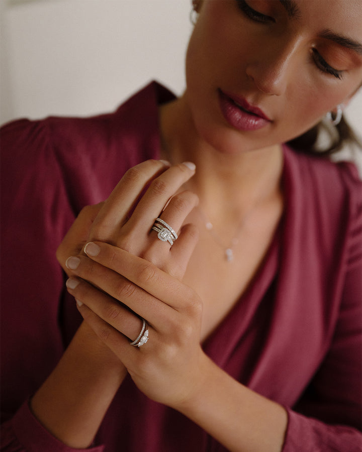 Ehering Bowie Weißgold 3mm