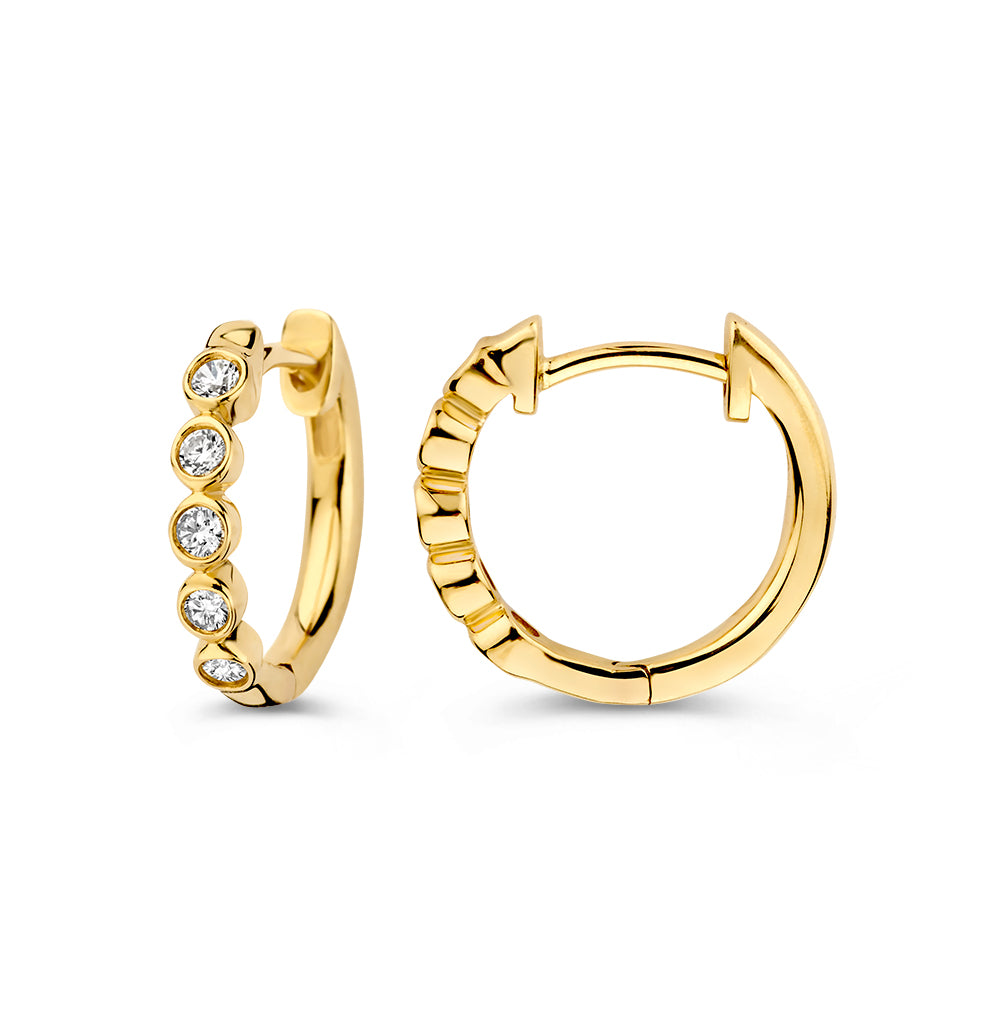 Ohrringe Luna 0,20 ct. Gelbgold