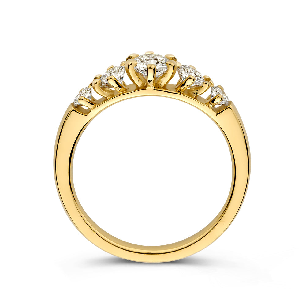Ring Ruby 1,00 crt. geelgoud