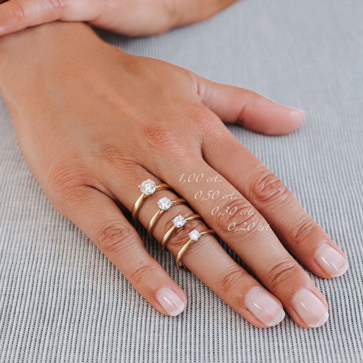 Lab diamant ring 1,00 crt.
