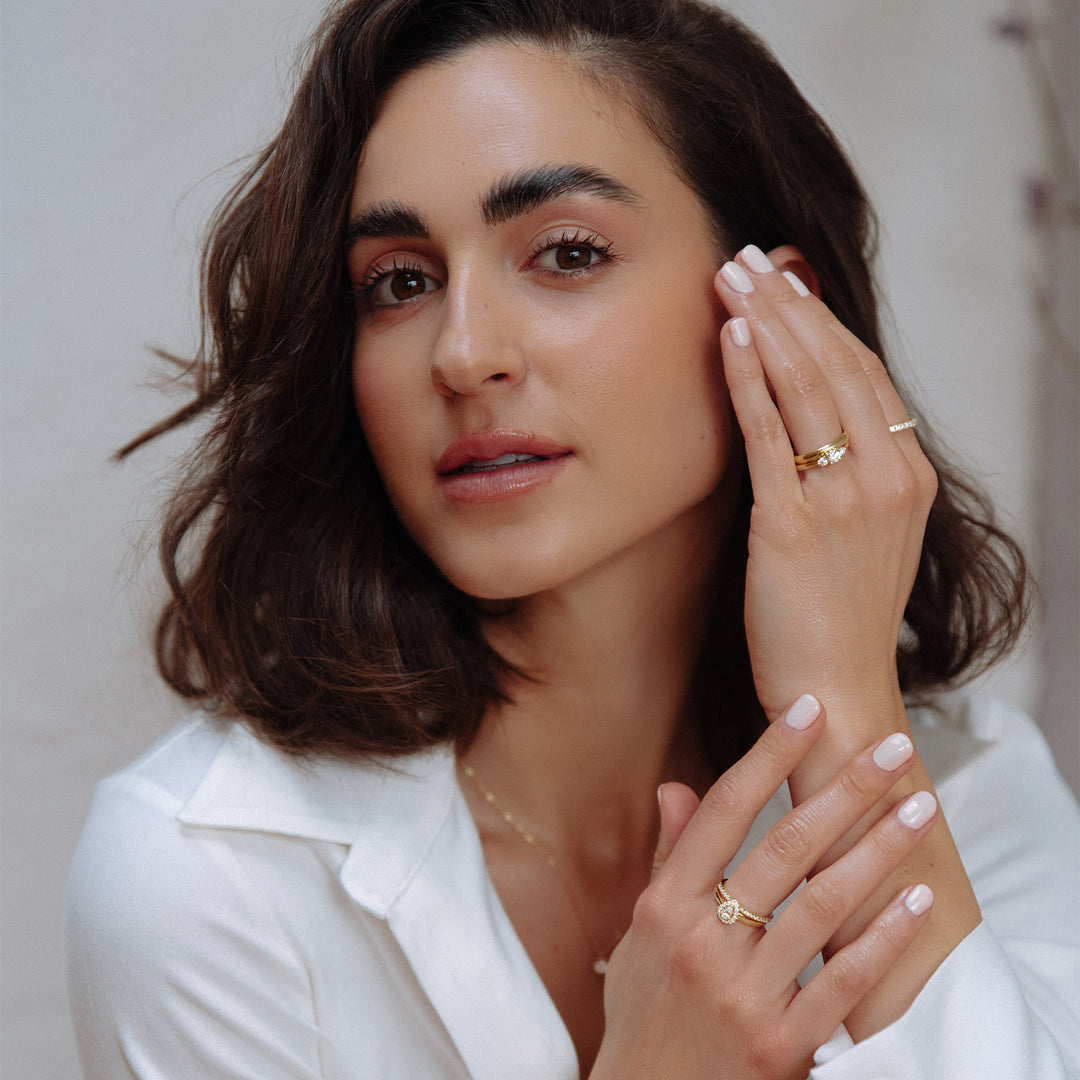 Ehering Bowie Weißgold 3mm