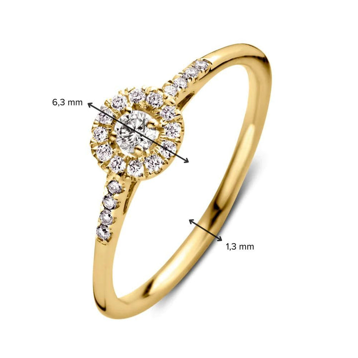 Ring Emma royal 0.20 crt. yellow gold