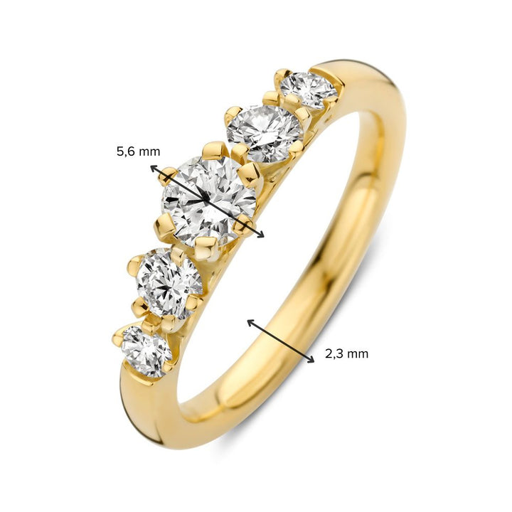 Ring Ruby 1,00 crt. geelgoud