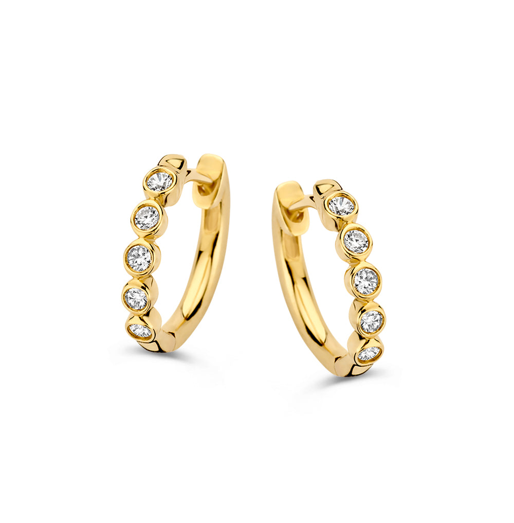 Luna earrings 0.20 crt. yellow gold