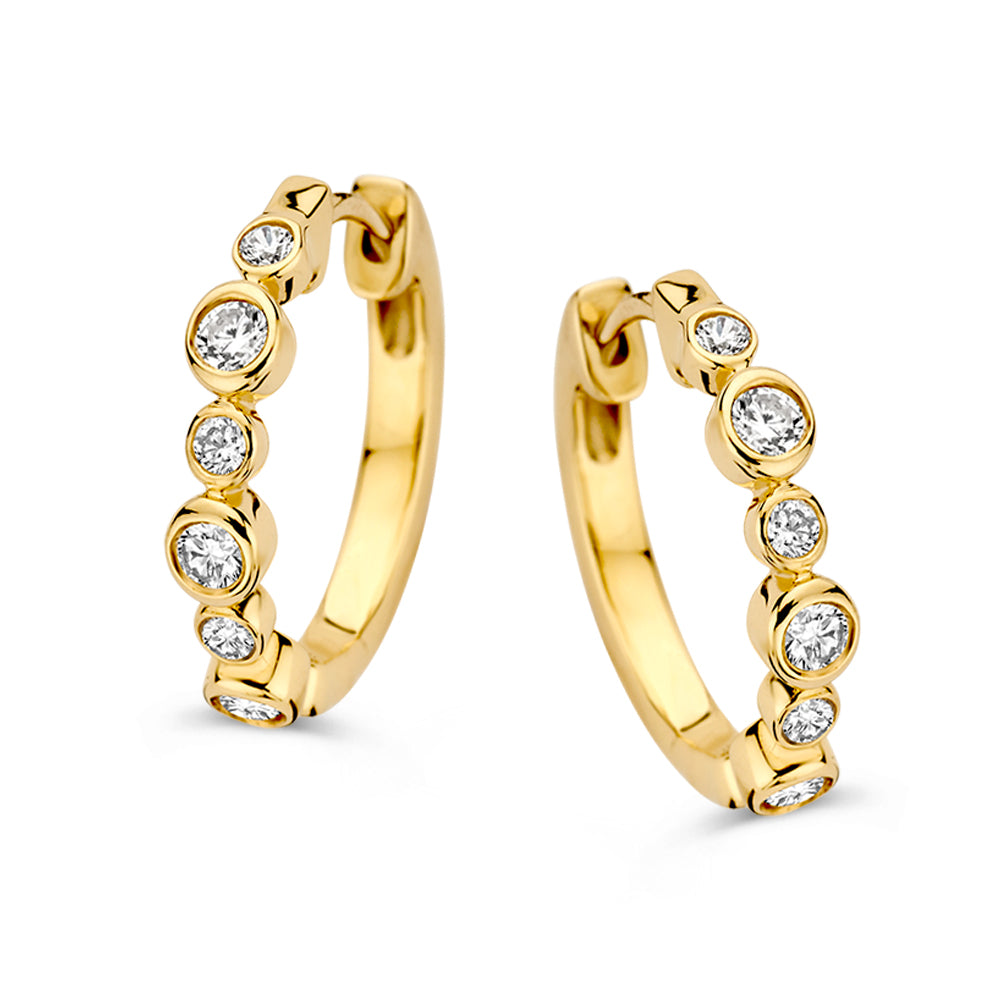 Luna earrings 0.40 crt. yellow gold