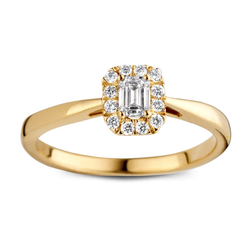 Lab diamant ring emerald cut