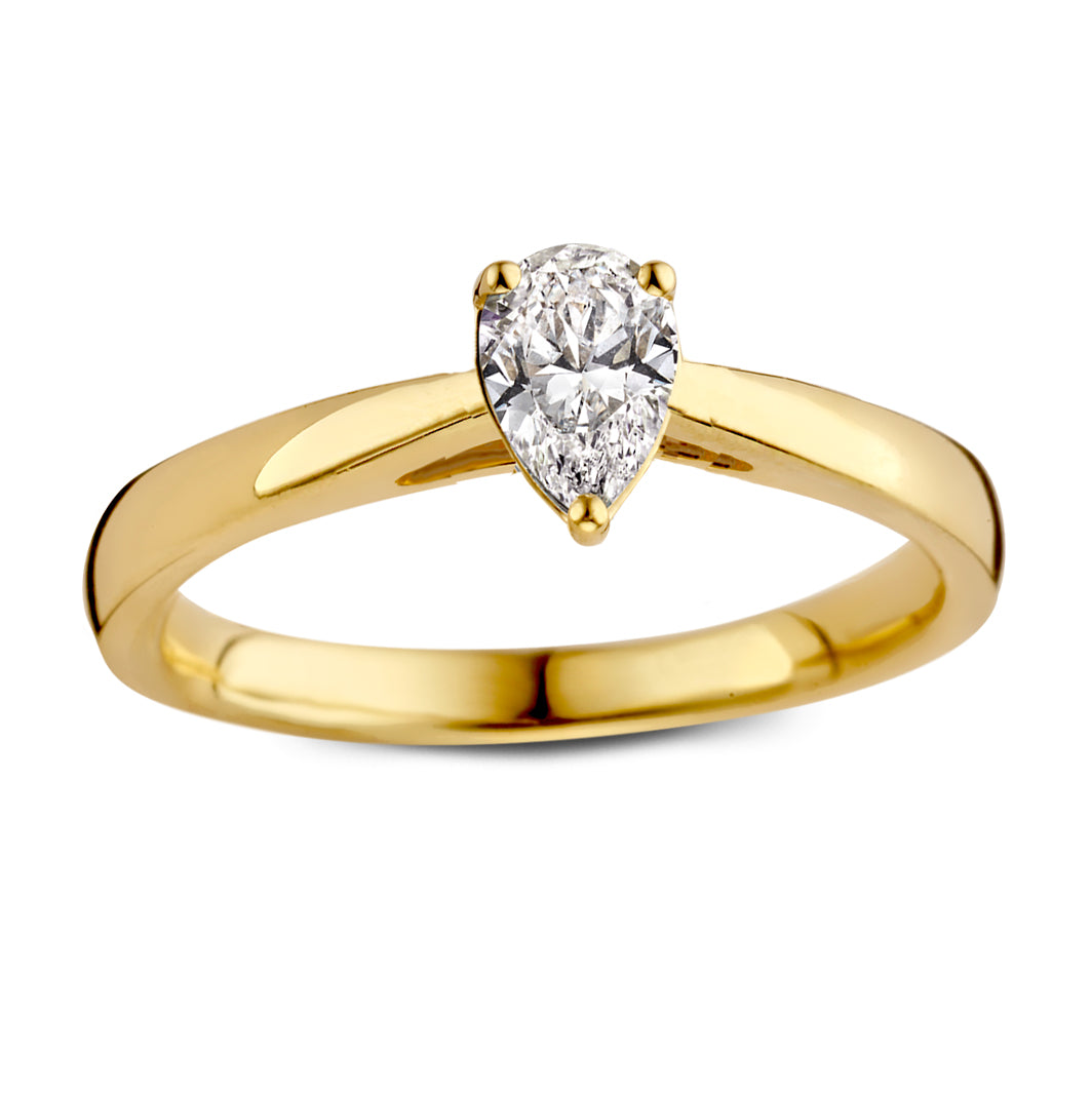 verlovingsring pear diamant