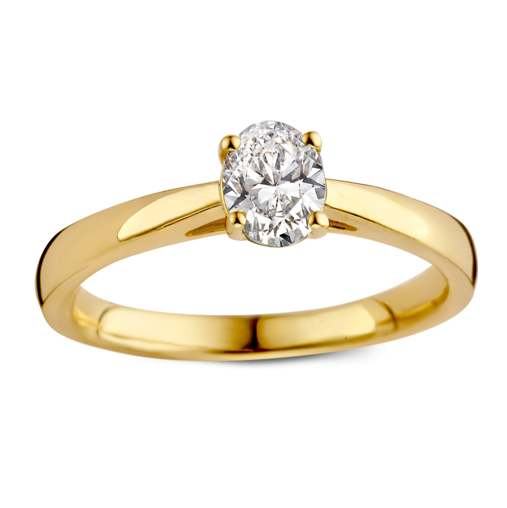 Verlovingsring met ovale diamant