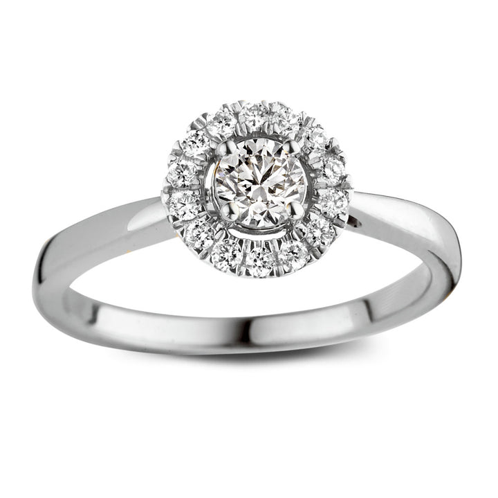 Emma ring entourage 0,50 witgoud