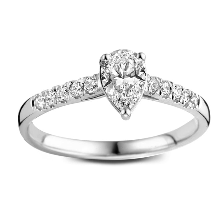 Lab grown pear diamond ring