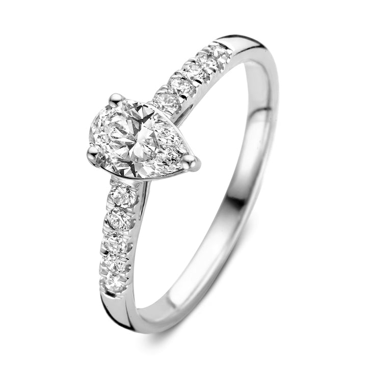 Witgouden ring peer diamant