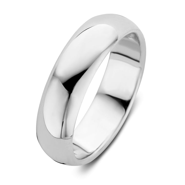 Wedding band Bowie white gold 6mm