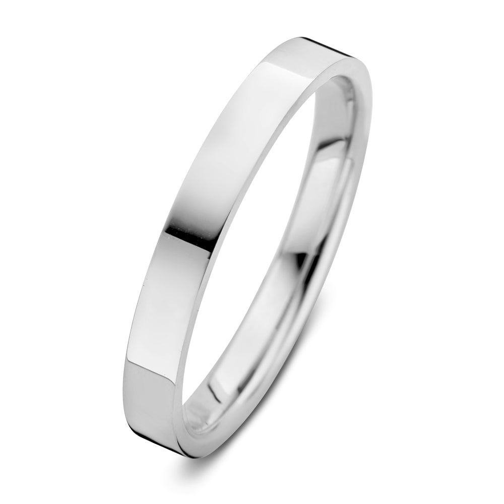 Wedding band Sam white gold 3mm