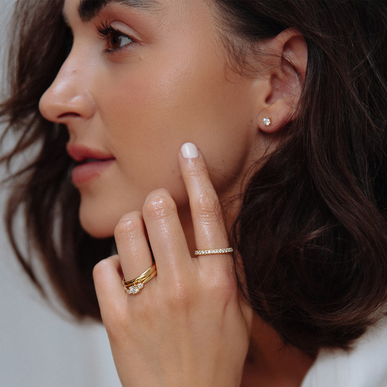 Touch of Pink Pavé Ring in Gold | Uncommon James